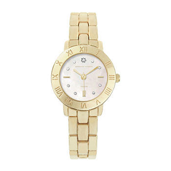 Adrienne Vittadini   Diamond Dial Womens Gold Tone Bracelet Watch 11352g-42-E27