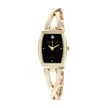Adrienne Vittadini   Diamond Dial Womens Gold Tone Bracelet Watch 12939g-42-G27