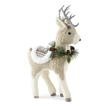North Pole Trading Co. Into The Woods Fur Reindeer Christmas Animal Figurines