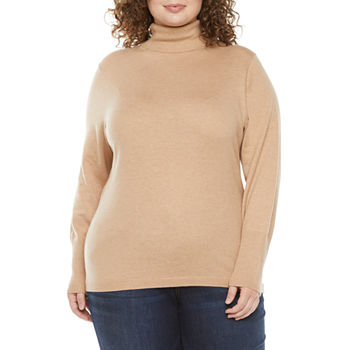 Worthington Womens Long Sleeve Turtleneck Sweater - Plus