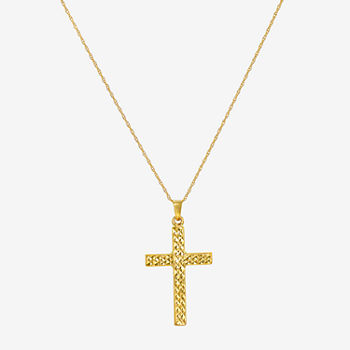 Religious Jewelry Womens 14K Gold Cross Pendant Necklace