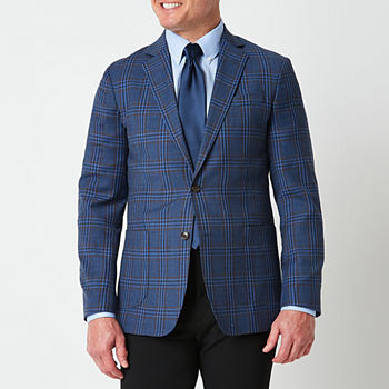 Stafford Mens Checked Stretch Fabric Regular Fit Sport Coat