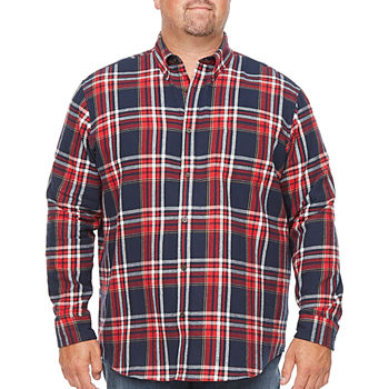 St. John's Bay Big and Tall Mens Adaptive Long Sleeve Regular Fit Flannel Shirt