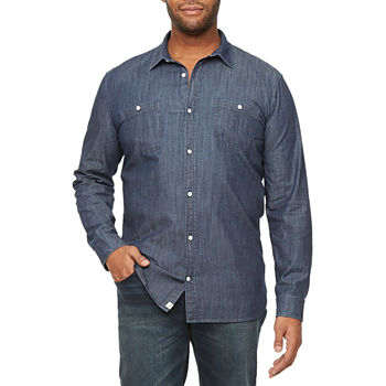 mutual weave Big and Tall Mens Long Sleeve Button-Down Shirt