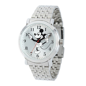 Disney Mickey Mouse Mens Stainless Steel Vintage-Style Watch