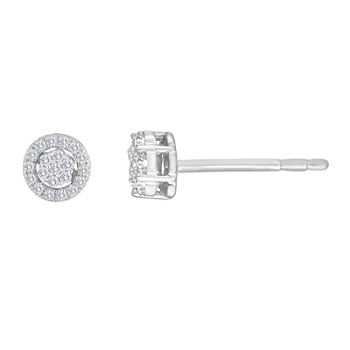 diamond blossom 1/2 CT. T.W. Diamond Sterling Silver Stud Jacket Earrings