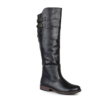 Journee Collection Womens Tori Double-Buckle Knee-High Riding Boots