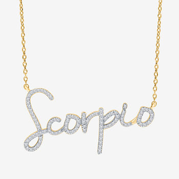 Scorpio Womens 1/3 CT. T.W. Genuine White Diamond 14K Gold Over Silver Pendant Necklace
