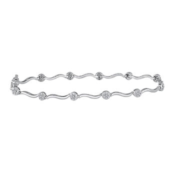 diamond blossom 1 CT. T.W. Diamond Cluster Sterling Silver Swirl Bracelet