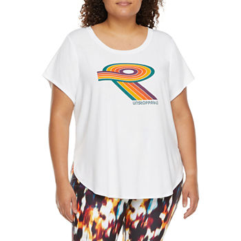 Xersion Womens Scoop Neck Short Sleeve T-Shirt Plus