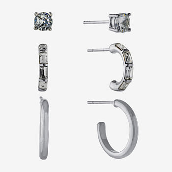 Sparkle Allure 3 Pair Crystal Earring Set