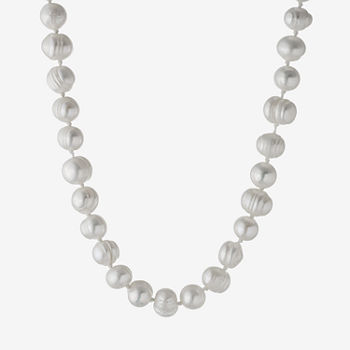 Silver Treasures Cultured Freshwater Pearl Sterling Silver 16 Inch Strand Necklace
