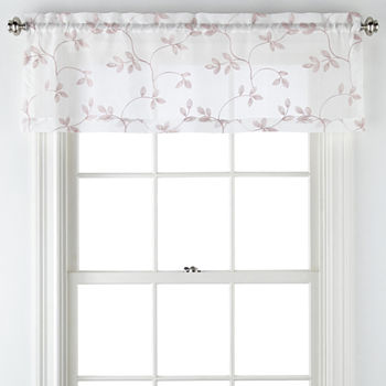 Regal Home Meadow Embroidered Rod Pocket Tailored Valance