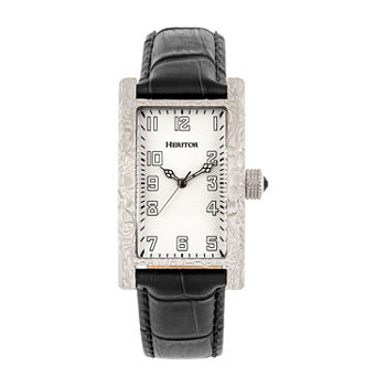 Heritor Mens Automatic Black Leather Strap Watch Herhr8802