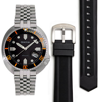 Heritor Mens Automatic Silver Tone Stainless Steel 2-pc. Watch Boxed Set Herhr9302
