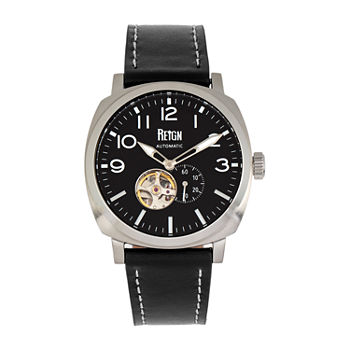 Reign Mens Automatic Black Leather Strap Watch Reirn5801