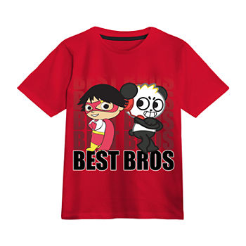 Little & Big Boys Round Neck Ryans World Short Sleeve Graphic T-Shirt