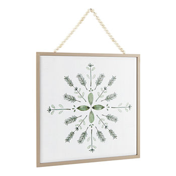 North Pole Trading Co. Into the Woods Green Leaf Snowflake Wall Décor