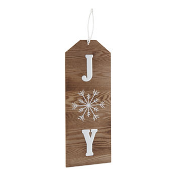 North Pole Trading Co. Into the Woods Wood Joy Tag Wall Décor
