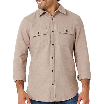 mutual weave Mens Long Sleeve Adaptive Regular Fit Flannel Shirt