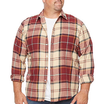 Arizona Big and Tall Mens Long Sleeve Regular Fit Flannel Shirt