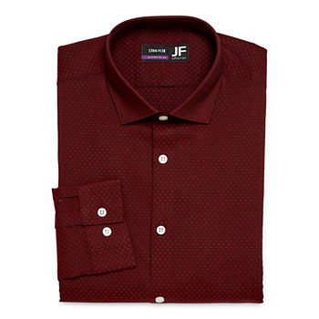 JF J.Ferrar Ultra Comfort Super Slim Mens Super Slim Fit Long Sleeve Button-Down Shirt