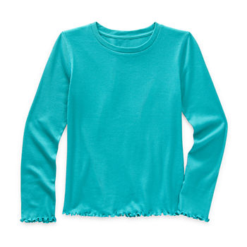 Thereabouts Little & Big Girls Adaptive Round Neck Long Sleeve T-Shirt