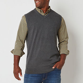 St. John's Bay Mens Big and Tall V Neck Sweater Vest