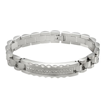 Men’s 1/5 CT. T.W. Diamond Stainless Steel Bracelet