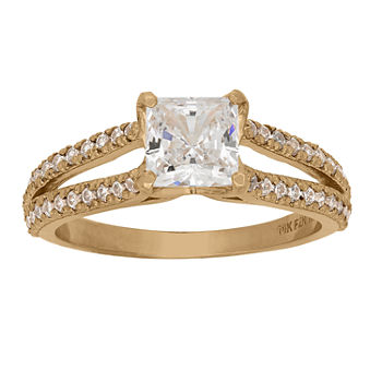 DiamonArt® Womens 1 5/8 CT. T.W. Lab Created White Cubic Zirconia 10K Gold Engagement Ring