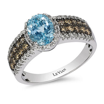LIMITED QUANTITIES! LeVian Grand Sample Sale Chocolatier® Genuine Aquamarine and Diamond Ring