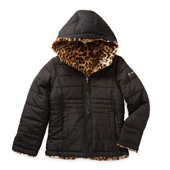 Free Country Reversible Little & Big Girls Hooded Heavyweight Faux Fur Coat
