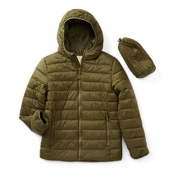 Thereabouts Little & Big Unisex Hooded Packable Midweight Puffer Jacket