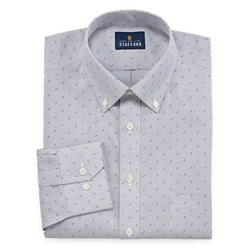Stafford Mens Non-Iron Cotton Pinpoint Oxford Big and Tall Dress Shirt