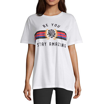 Flirtitude Juniors Womens Crew Neck Short Sleeve Graphic T Shirt - beautiful roblox team sloth shirt style for you