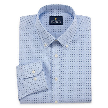 Stafford Mens Non-Iron Cotton Pinpoint Oxford Dress Shirt