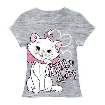 Disney Little & Big Girls Round Neck The Aristocats Short Sleeve Graphic T-Shirt