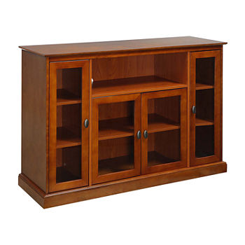 Summit Highboy TV Stand with Storage Cabinets and Shelves
