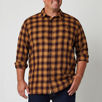 Mutual Weave Big and Tall Mens Long Sleeve Regular Fit Flannel Utility Shirt