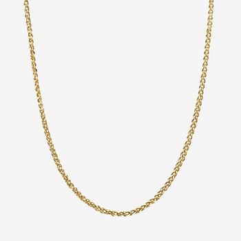 14K Gold 20 Inch Hollow Wheat Chain Necklace