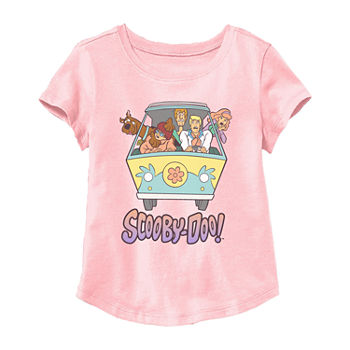 Little & Big Girls Crew Neck Scooby Doo Short Sleeve Graphic T-Shirt