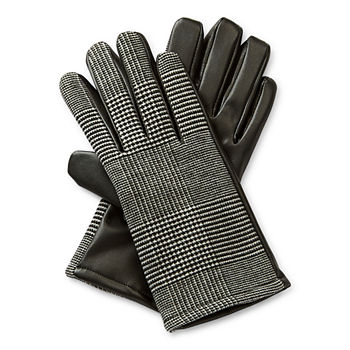 Worthington Faux Leather Check 1 Pair Cold Weather Gloves