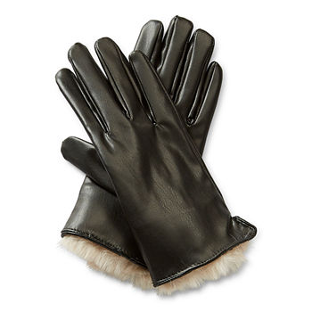 Worthington Faux Leather Cold Weather Gloves