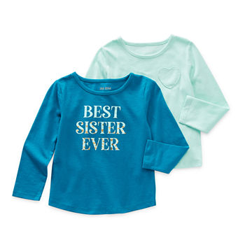 Okie Dokie Toddler Girls 2-pc. Round Neck Long Sleeve T-Shirt