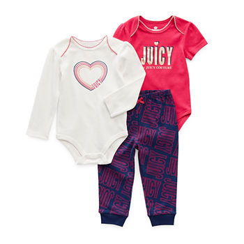 Juicy By Juicy Couture Baby Girls 3-pc. Bodysuit Set
