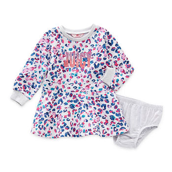 Juicy By Juicy Couture Baby Girls Long Sleeve Leopard Sweatshirt Dress