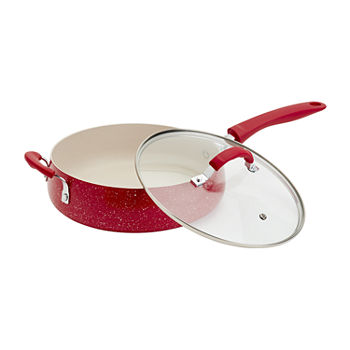 Dolly Parton 10" Covered With Assist Handle Red Aluminum Saute Pan