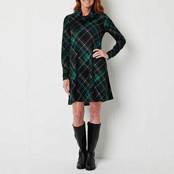 R & K Originals Long Sleeve Shift Dress With Removable Scarf