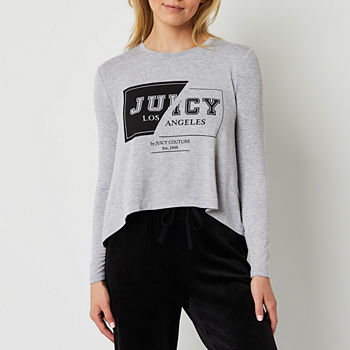 Juicy By Juicy Couture Womens Crew Neck Long Sleeve Graphic T-Shirt