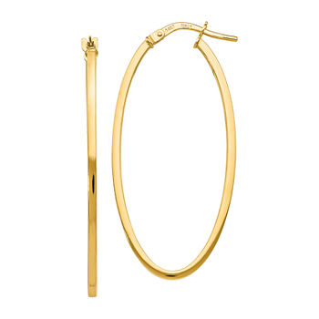 Made in Italy 14K Gold 40mm Oval Hoop Earrings